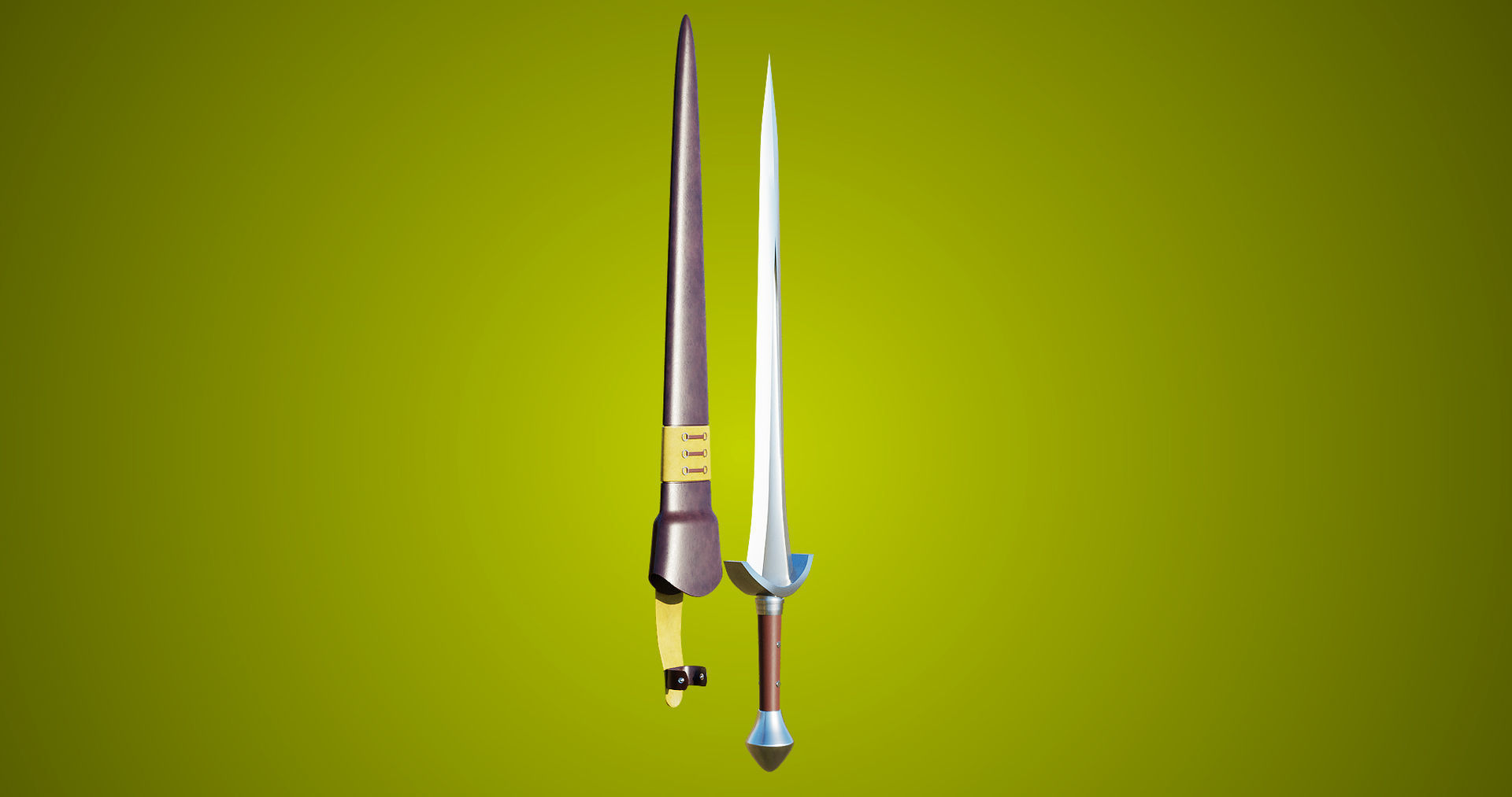 Sword 08 Game-Ready PBR Unity UE Arnold V-Ray Textures Included Low-poly 3D model_4