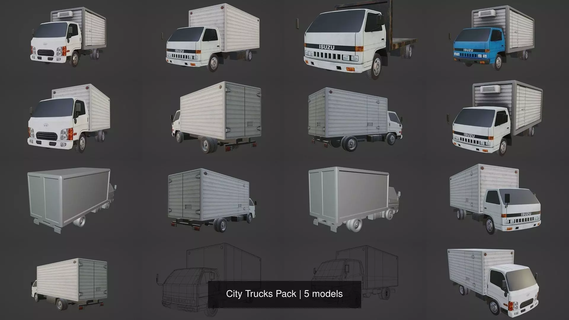 City Trucks Pack 3D Model Collection_0