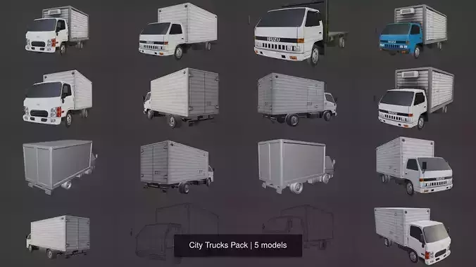City Trucks Pack 3D Model Collection