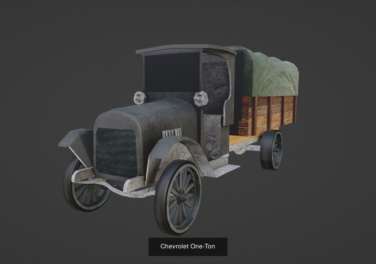 Low-poly Vintage Vehicles Pack 3D Model Collection_8
