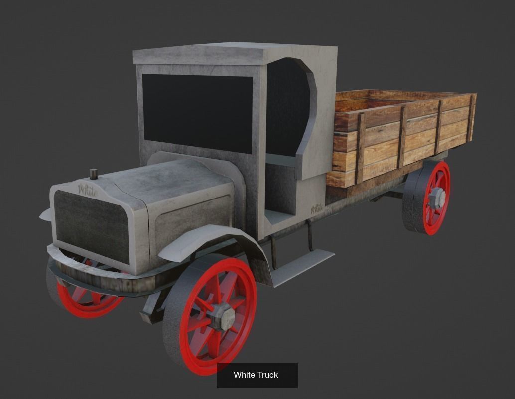 Low-poly Vintage Vehicles Pack 3D Model Collection_5