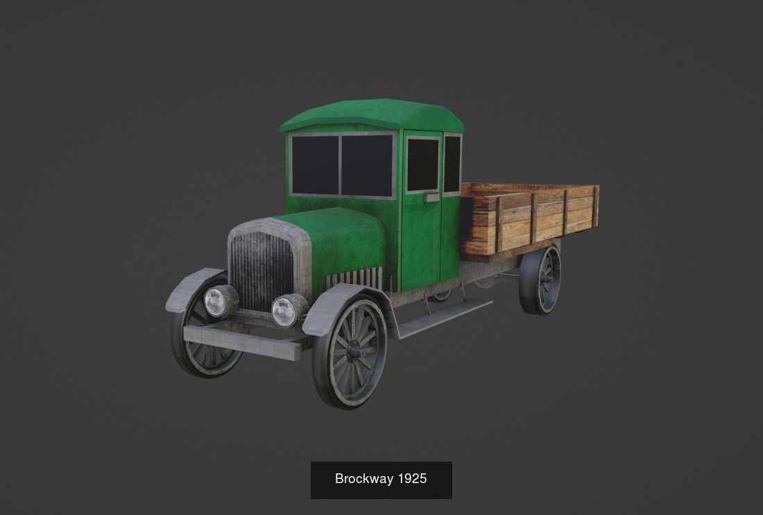 Low-poly Vintage Vehicles Pack 3D Model Collection_6