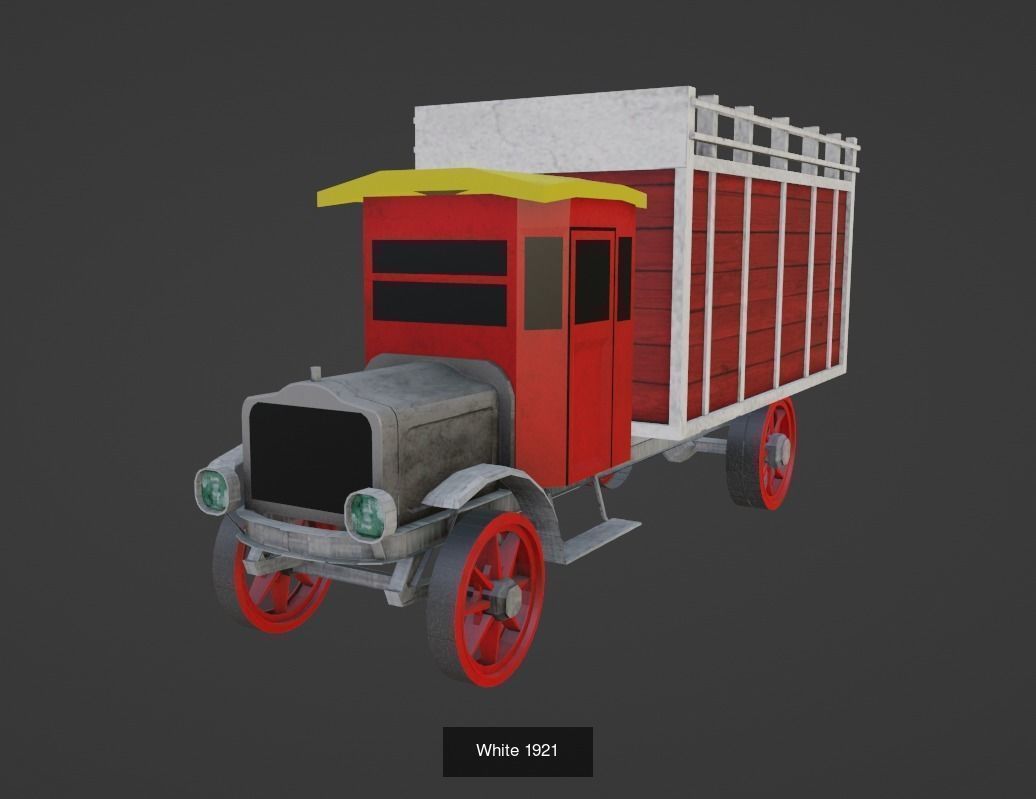 Low-poly Vintage Vehicles Pack 3D Model Collection_7