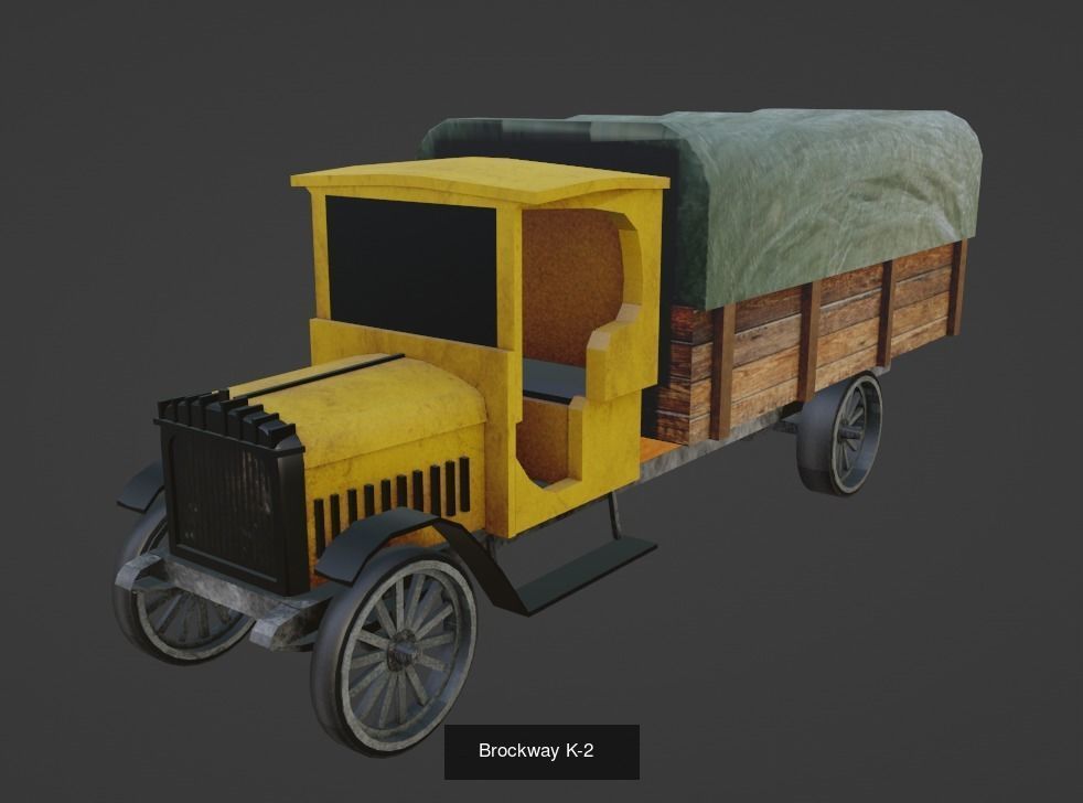 Low-poly Vintage Vehicles Pack 3D Model Collection_3