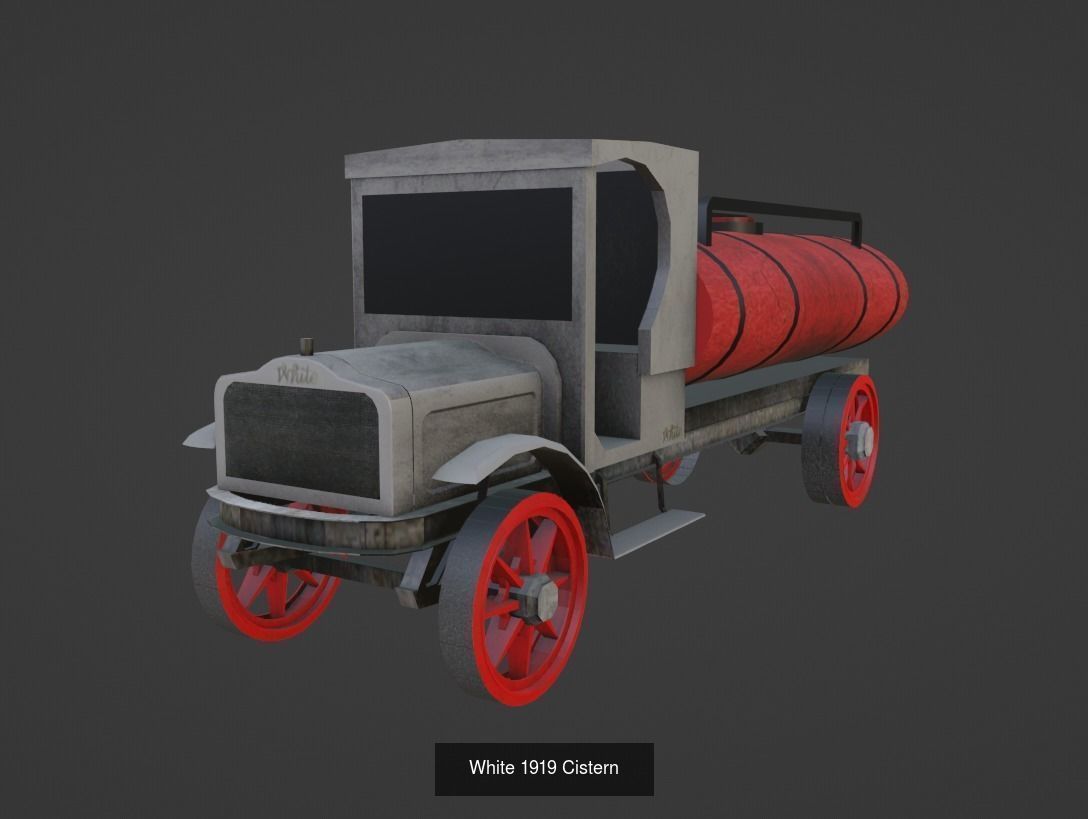 Low-poly Vintage Vehicles Pack 3D Model Collection_9