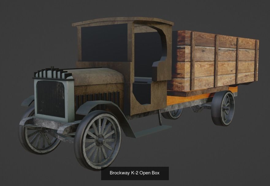 Low-poly Vintage Vehicles Pack 3D Model Collection_4