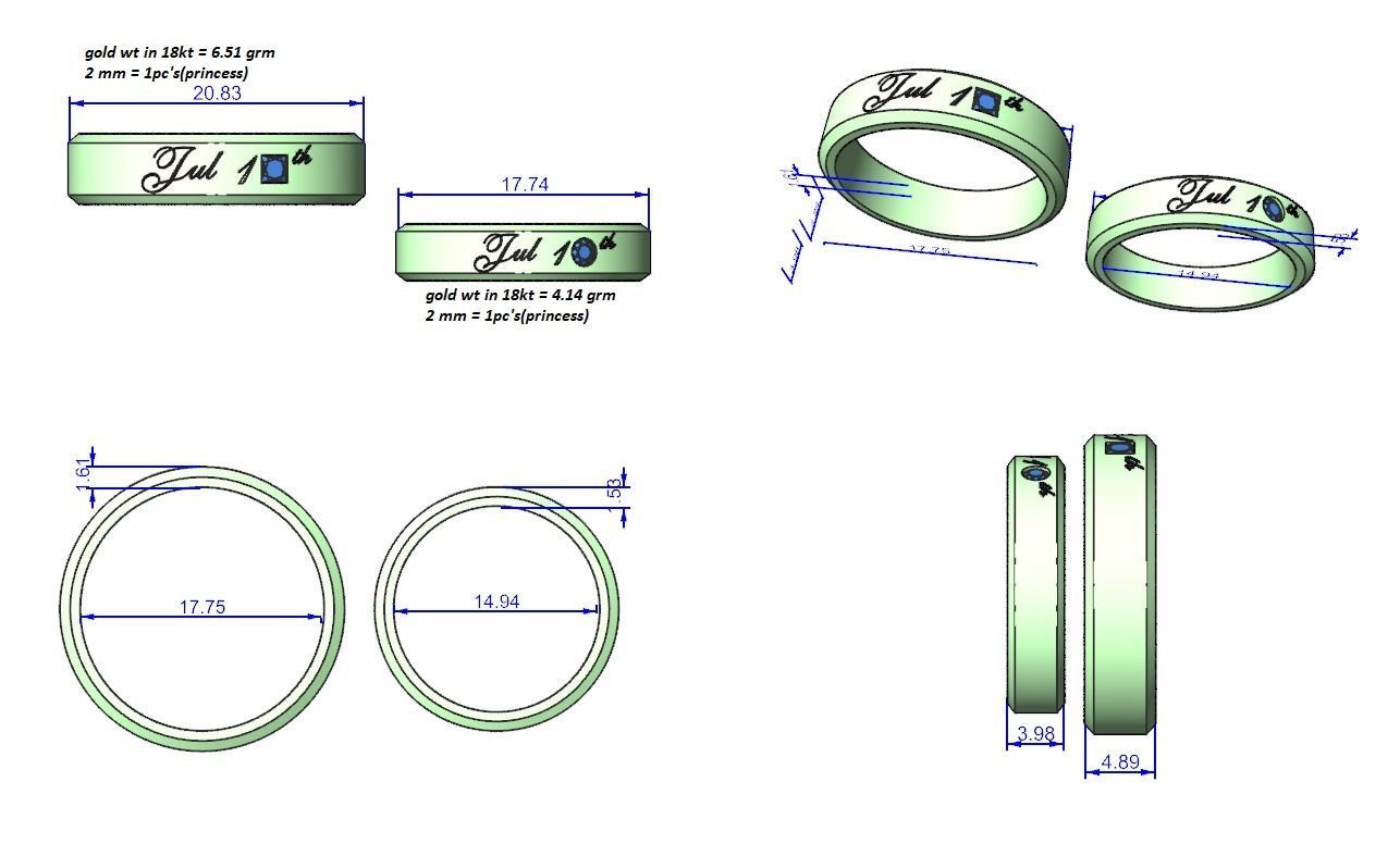 Wedding Band - 5068 3D print model_6