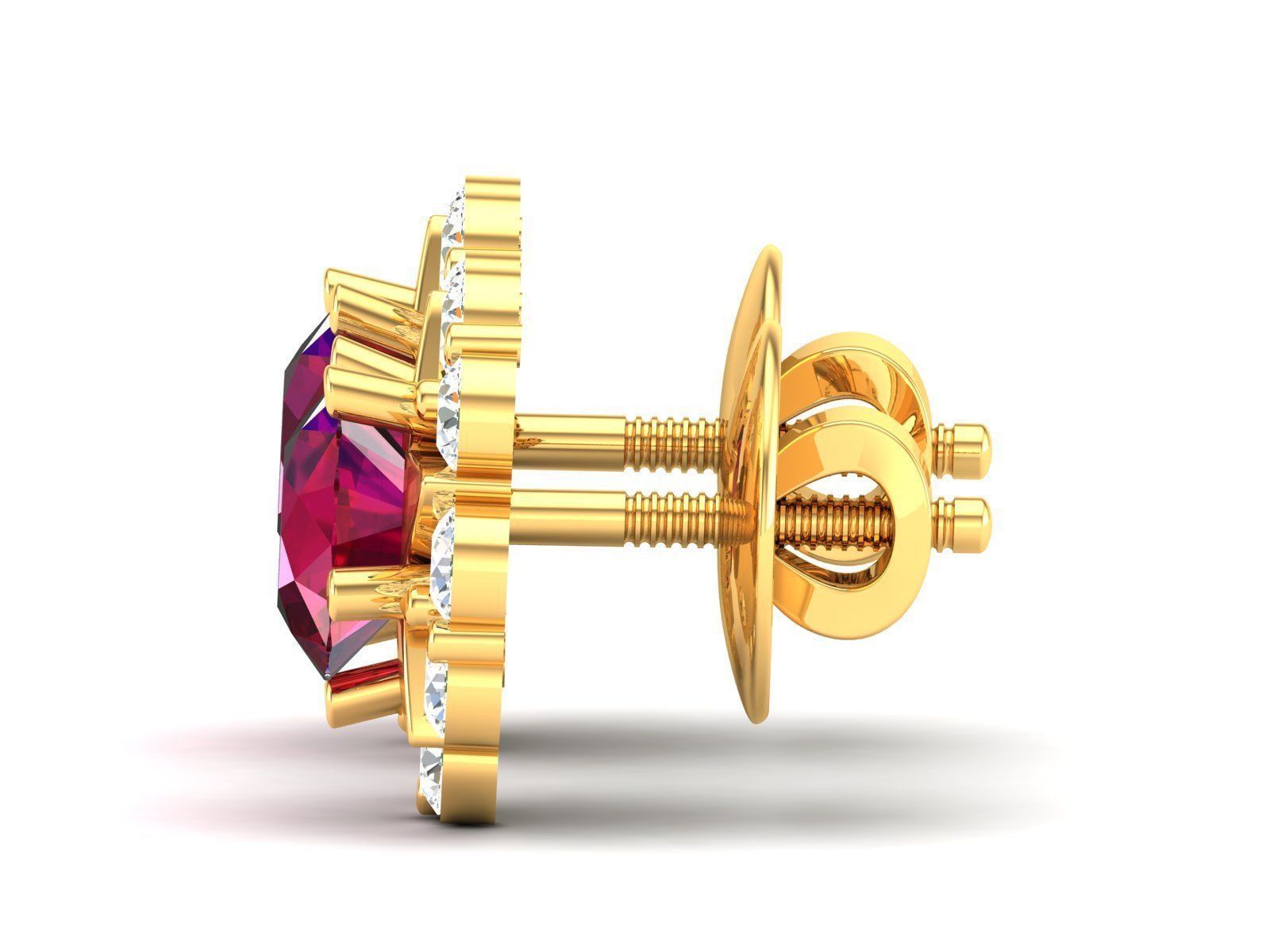 Women Daimond Earring 3dm stl obj fbx Render Details 3D print model_1