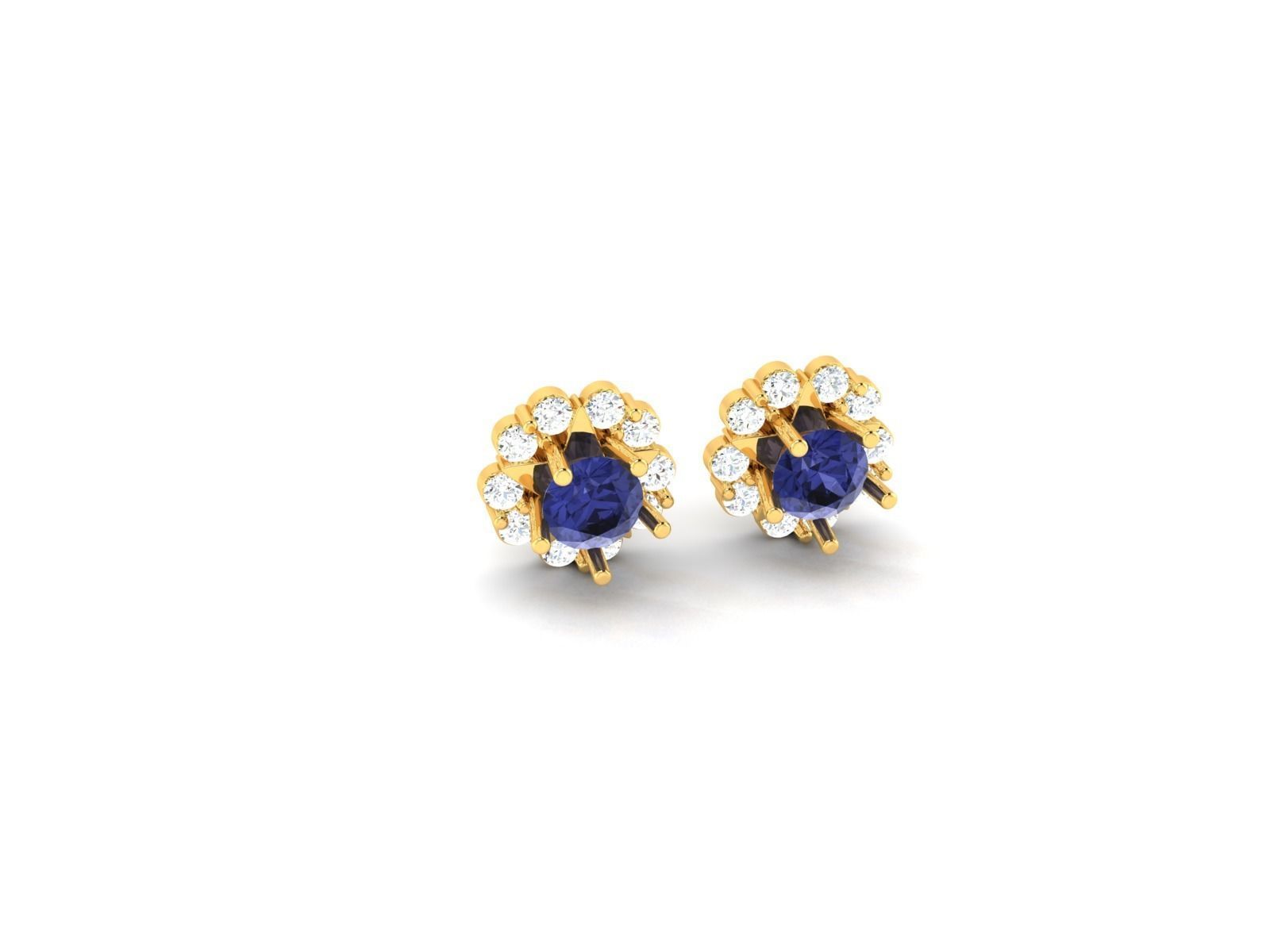 Women Daimond Earring 3dm stl obj fbx Render Details 3D print model_7