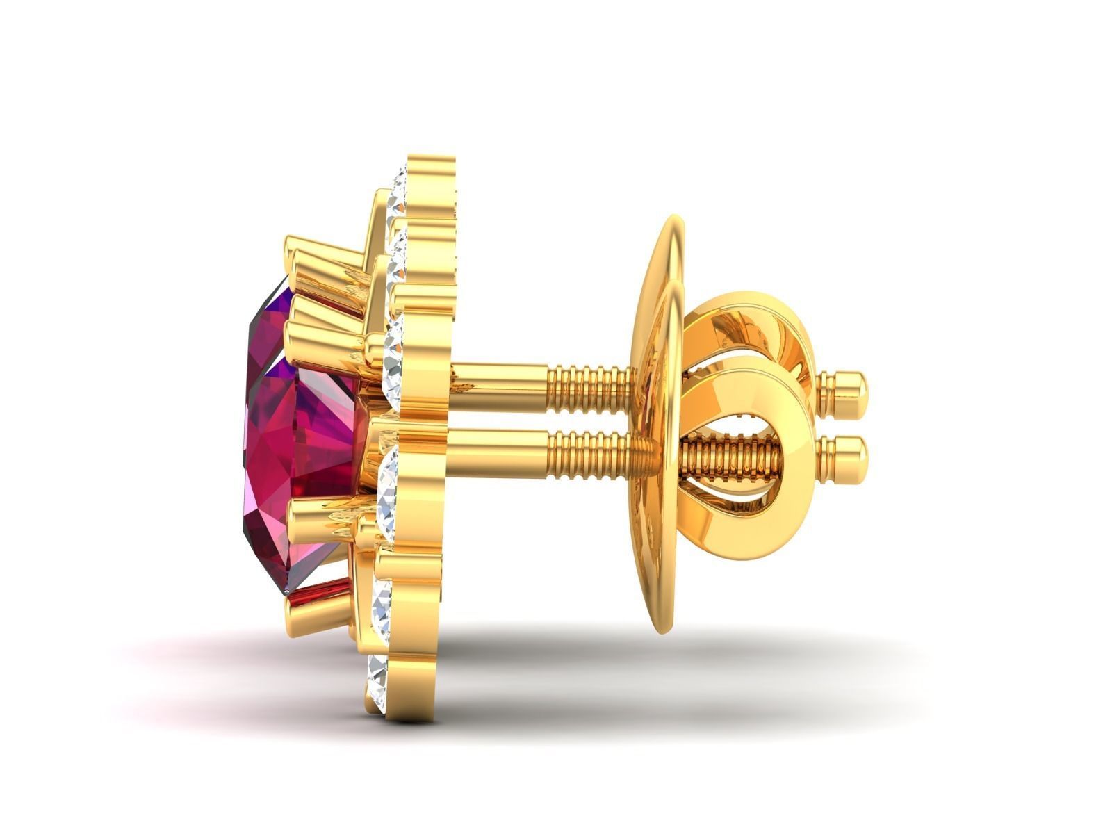 Women Daimond Earring 3dm stl obj fbx Render Details 3D print model_2