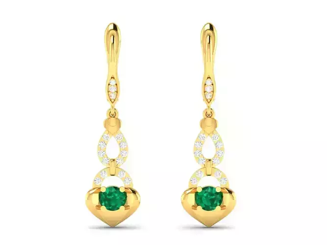 Women Daimond Earring 3dm stl obj fbx Render Details