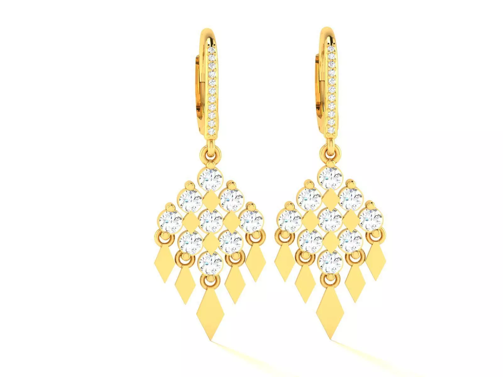 Women Daimond Earring 3dm stl obj fbx Render Details 3D print model