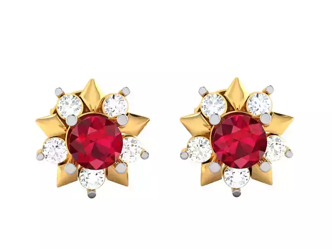 Women Daimond Earring 3dm stl obj fbx Render Details