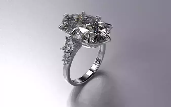 Ring Oval Princess - Jewelry 3D - AN-404