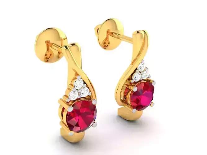 Women Daimond Earring 3dm stl obj fbx Render Details