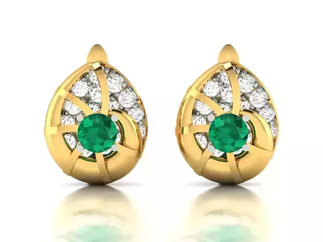 Women Daimond Earring 3dm stl obj fbx Render Details