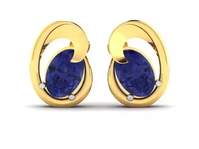 Women Oval Diamond Earring 3dm stl obj fbx Render Details