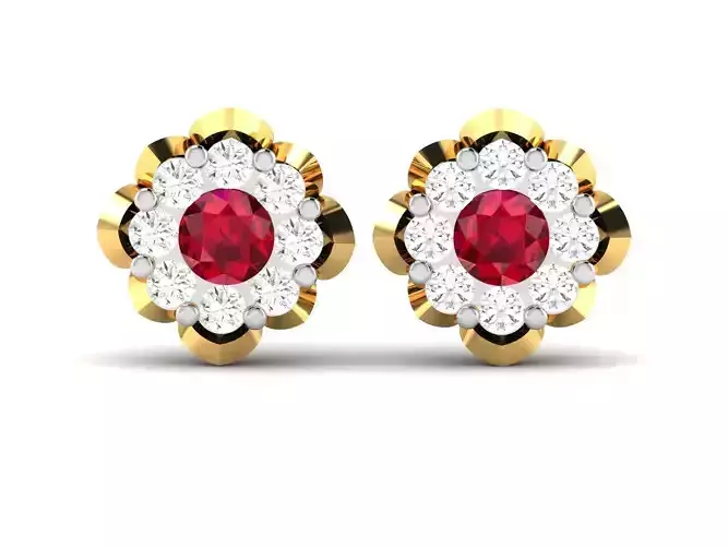 Women Daimond Earring 3dm stl obj fbx Render Details