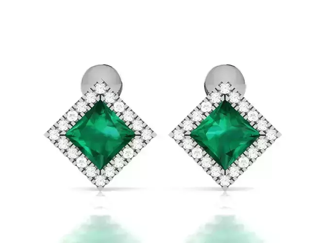 Women Daimond Earring 3dm stl obj fbx Render Details