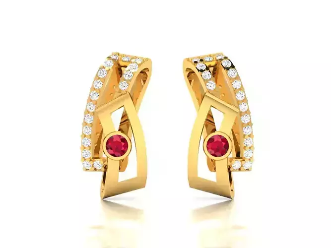 Women Daimond Earring 3dm stl obj fbx Render Details