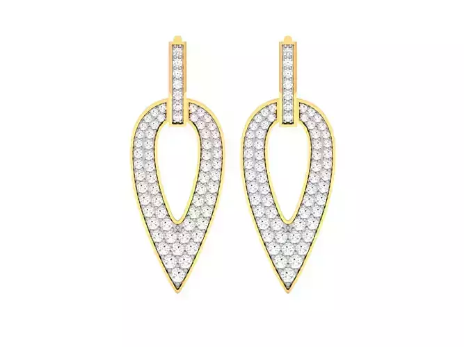 Women Daimond Earring 3dm stl obj fbx Render Details