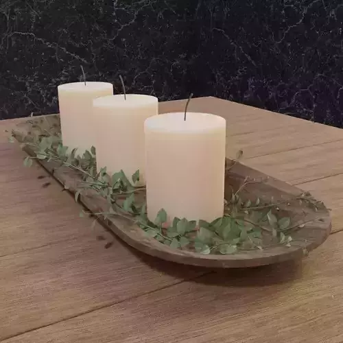 Dough bowl candles Decor 3D Model PBR Free 3D model