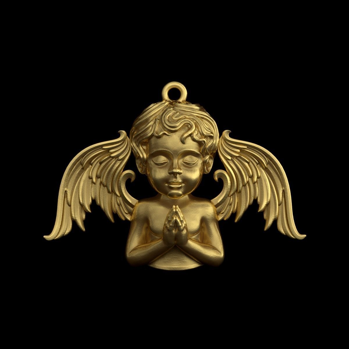 Angel pendant 3D print model_5
