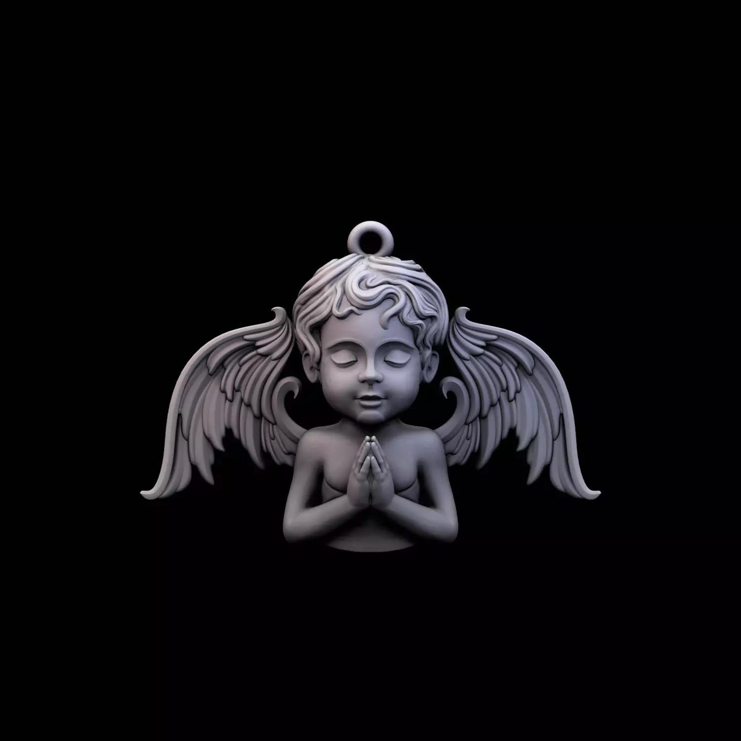 Angel pendant 3D print model_0