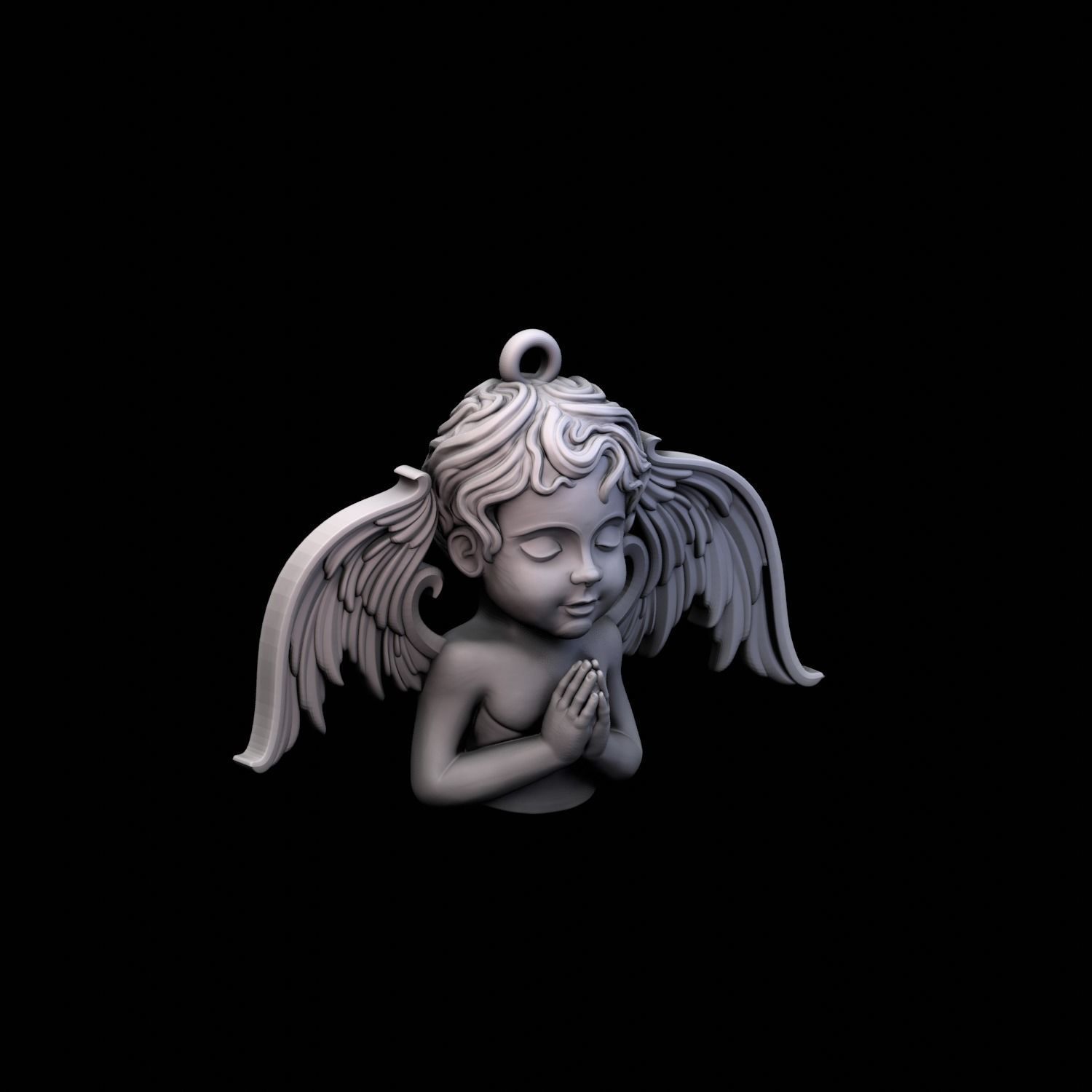 Angel pendant 3D print model_1