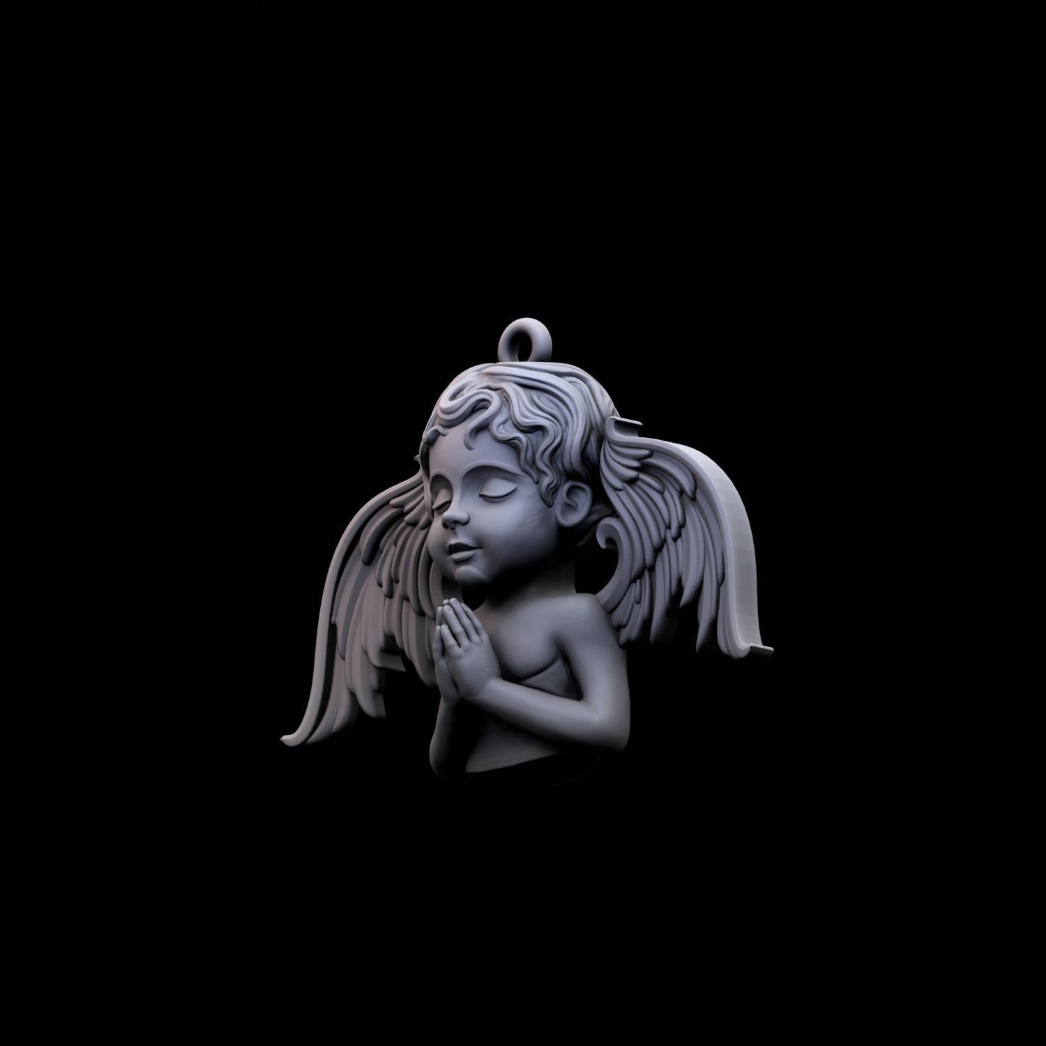 Angel pendant 3D print model_2