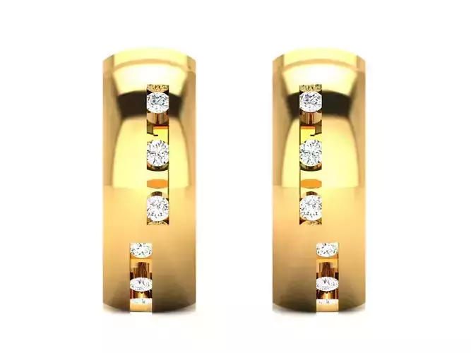 Women Daimond Earring 3dm stl obj fbx Render Details