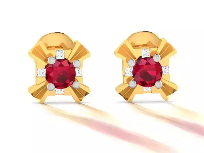 Women Daimond Earring 3dm stl obj fbx Render Details