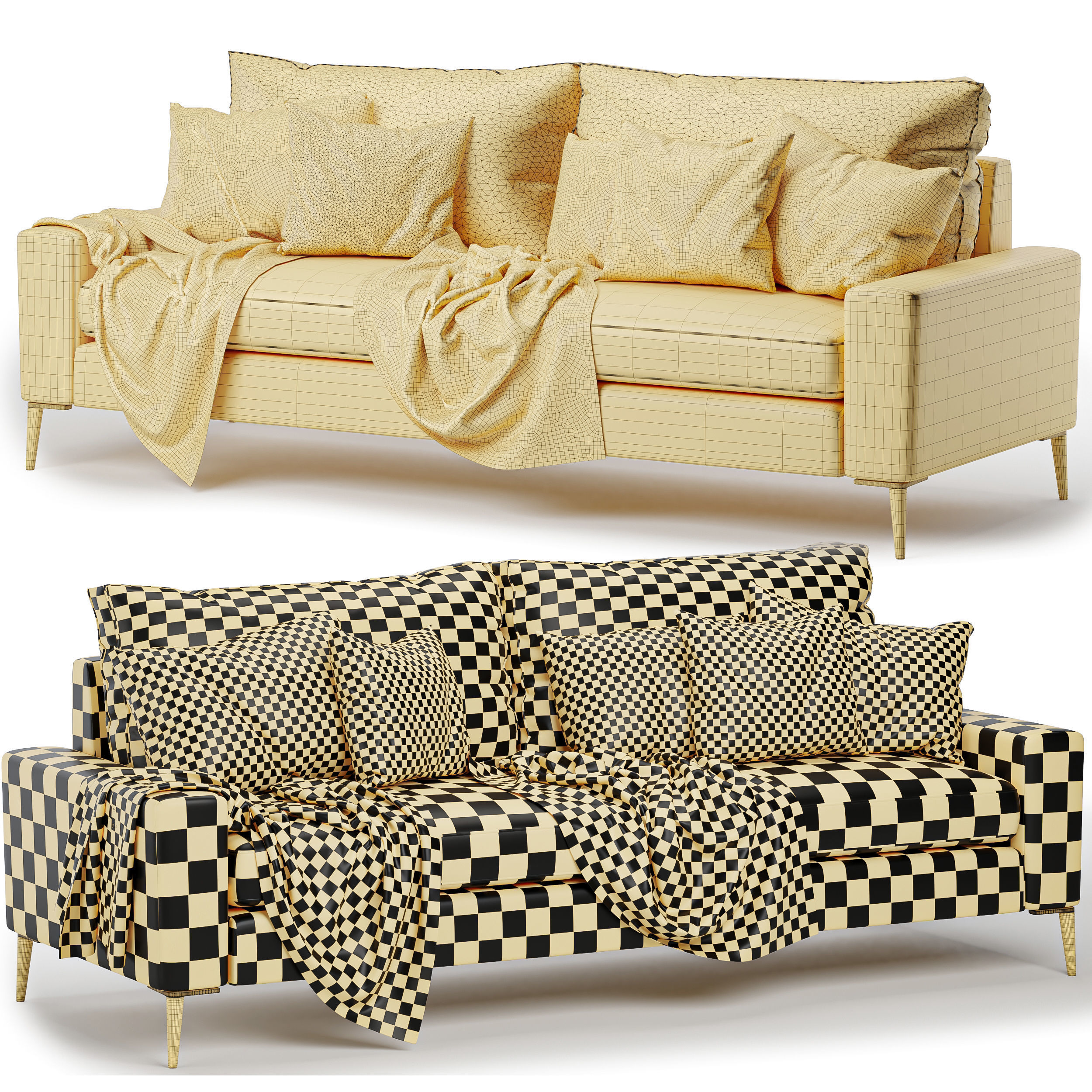 Nova fabric sofa 3D model_3