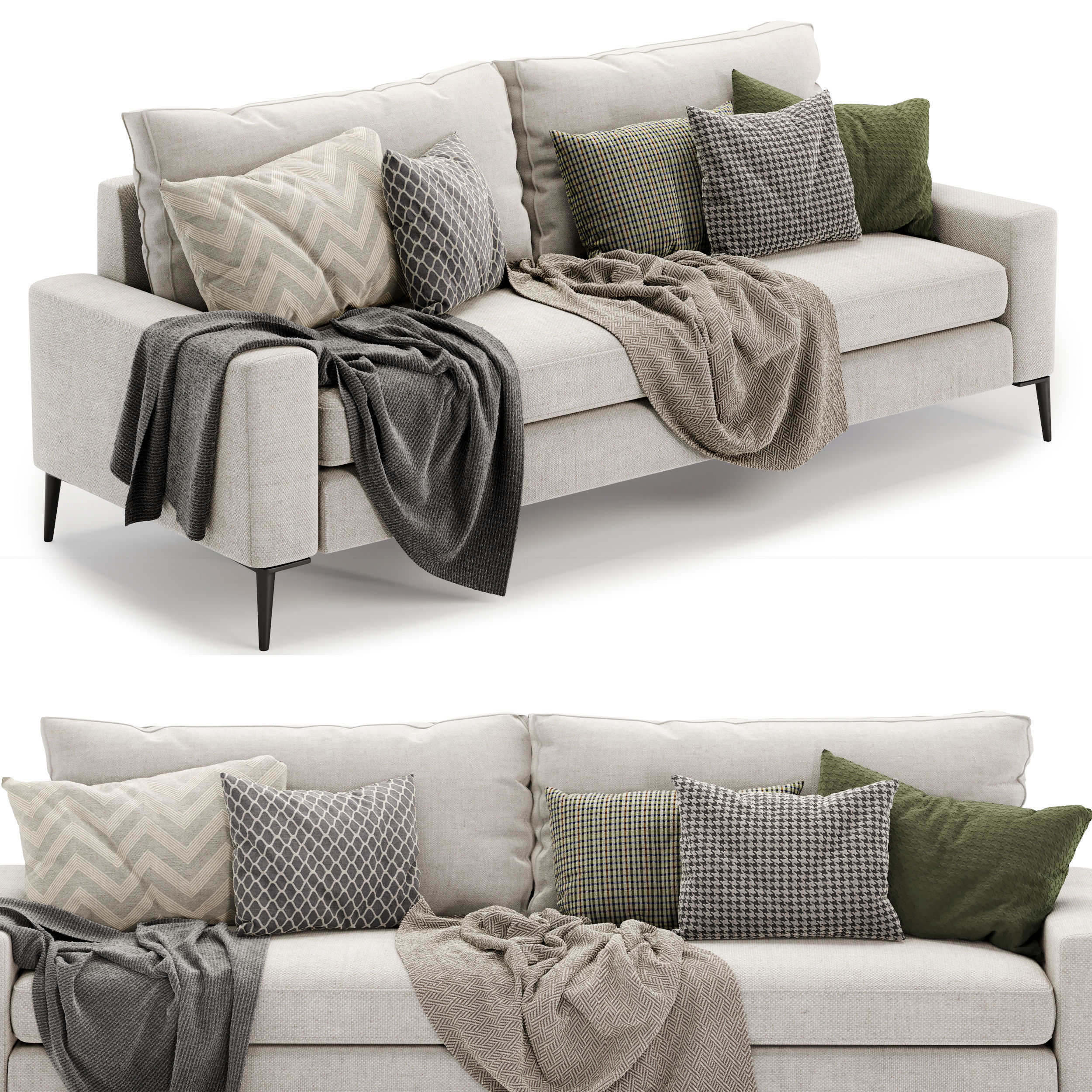 Nova fabric sofa 3D model_1