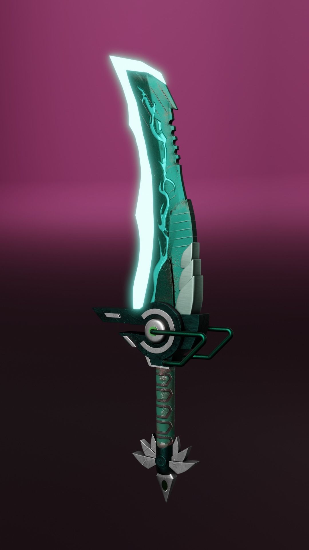 Sci fi magical sword 3D model_1