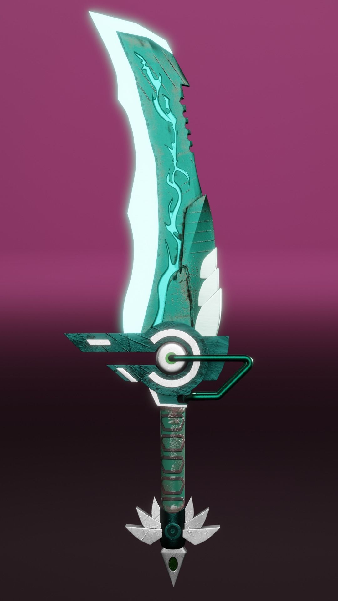 Sci fi magical sword 3D model_5