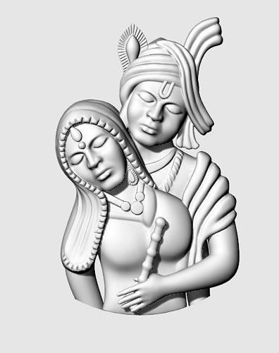 Radha krishna pendant 3D print model