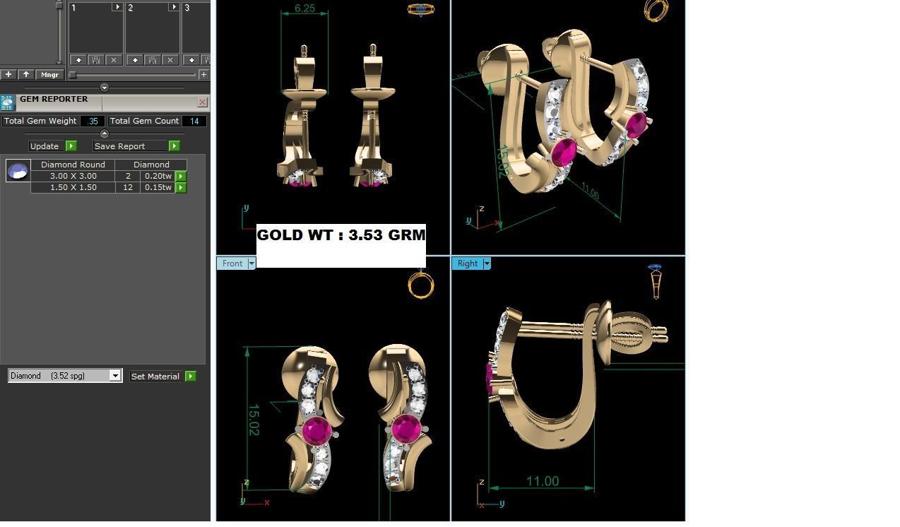 Women Earrings 3D print model_4