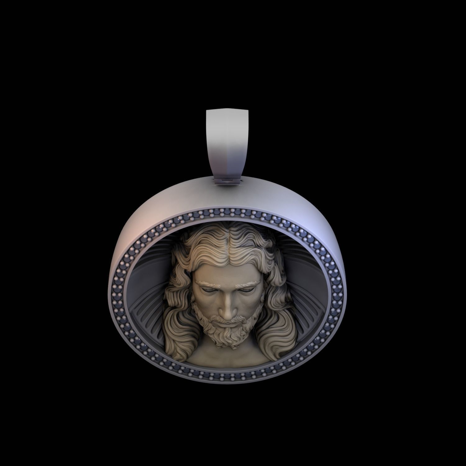 Jesus pendant 3D print model_3