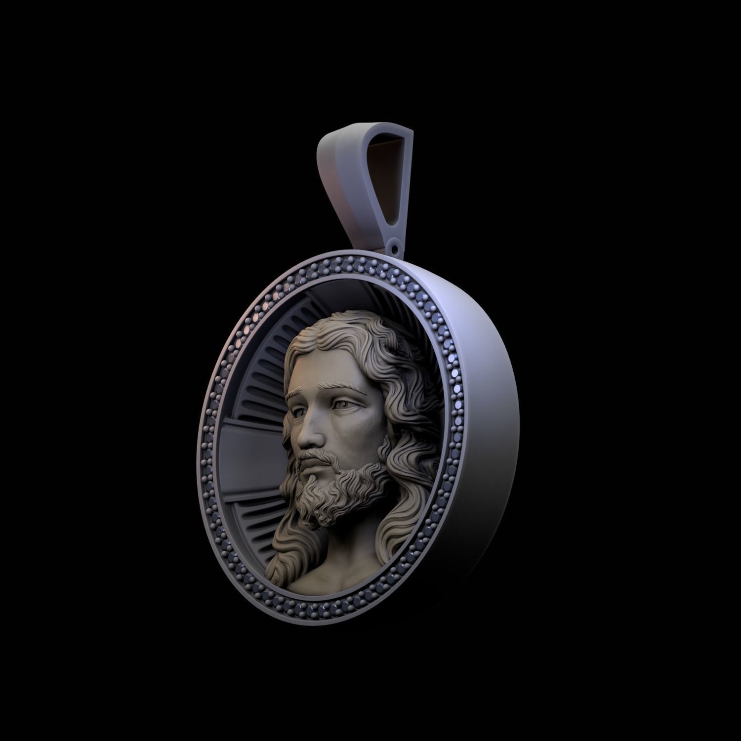 Jesus pendant 3D print model_2
