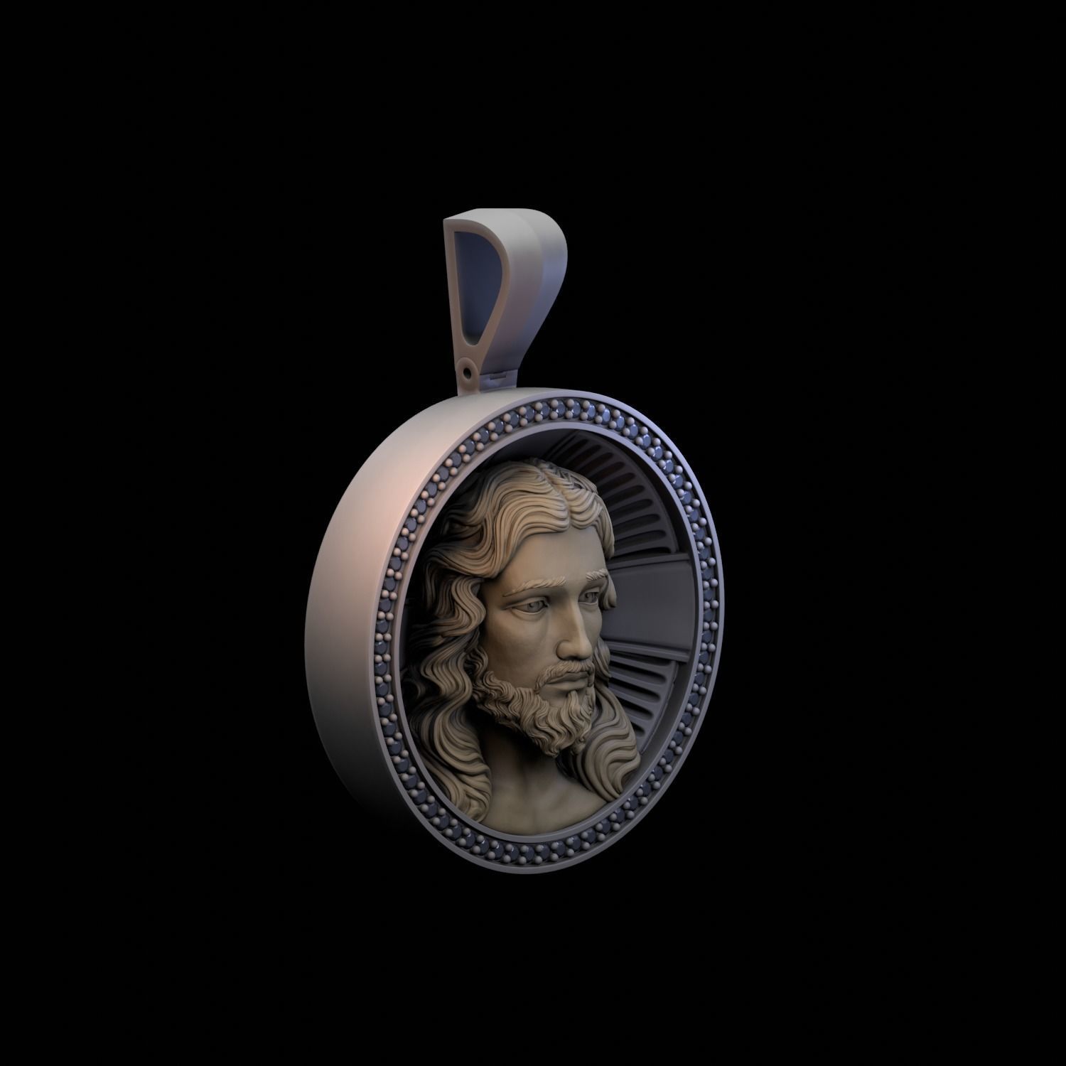 Jesus pendant 3D print model_1