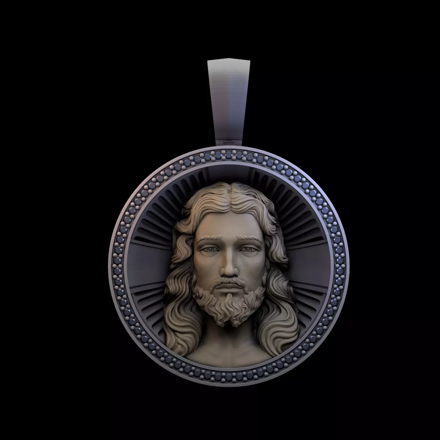 Jesus pendant 3D print model_0