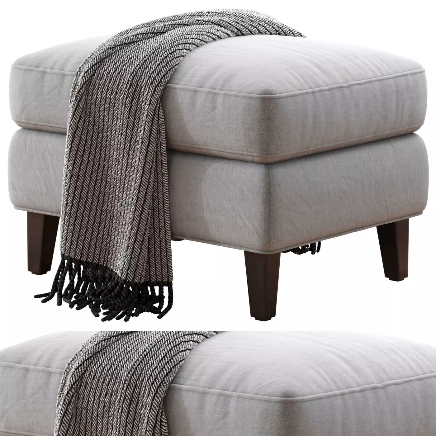  Beverly Upholstered Ottoman 3D model_0