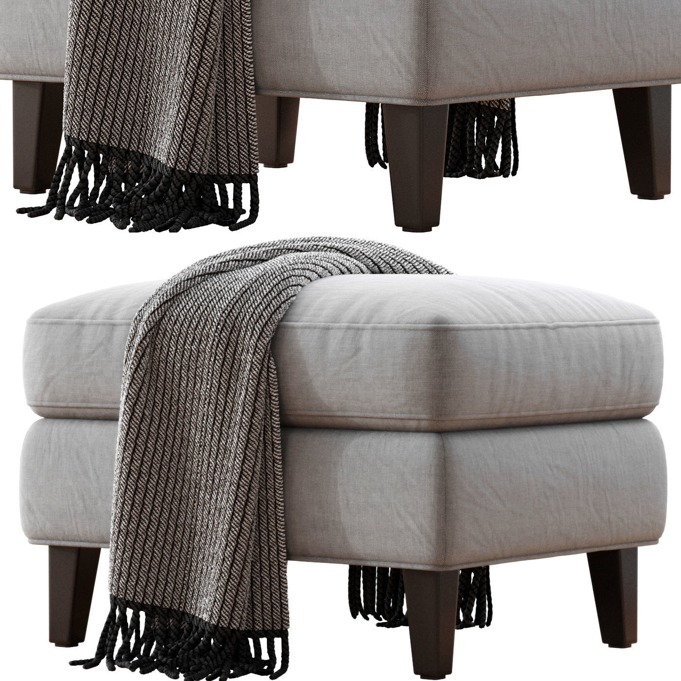  Beverly Upholstered Ottoman 3D model_29