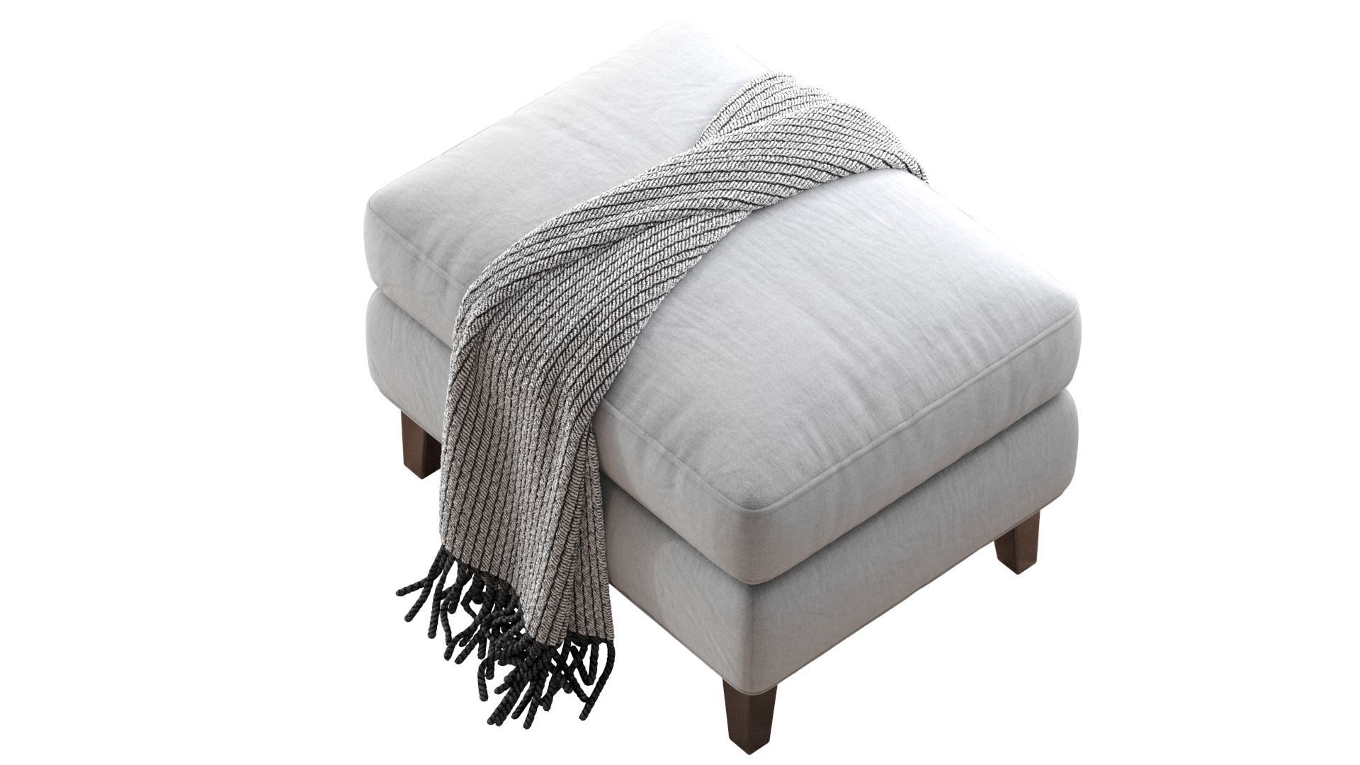  Beverly Upholstered Ottoman 3D model_9
