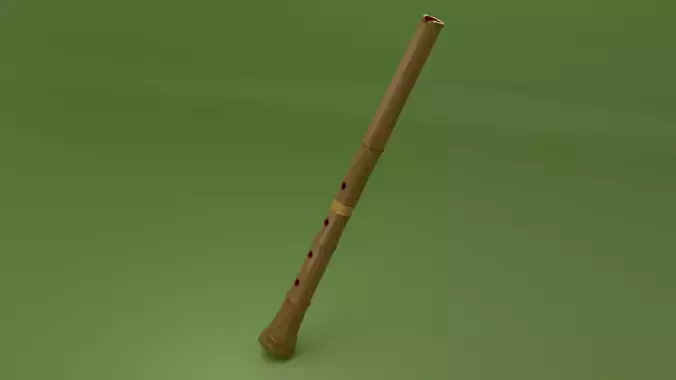 Shakuhachi Japanese traditional vertical flute 3D model Shakuhachi Japanese traditional vertical flute 3D model