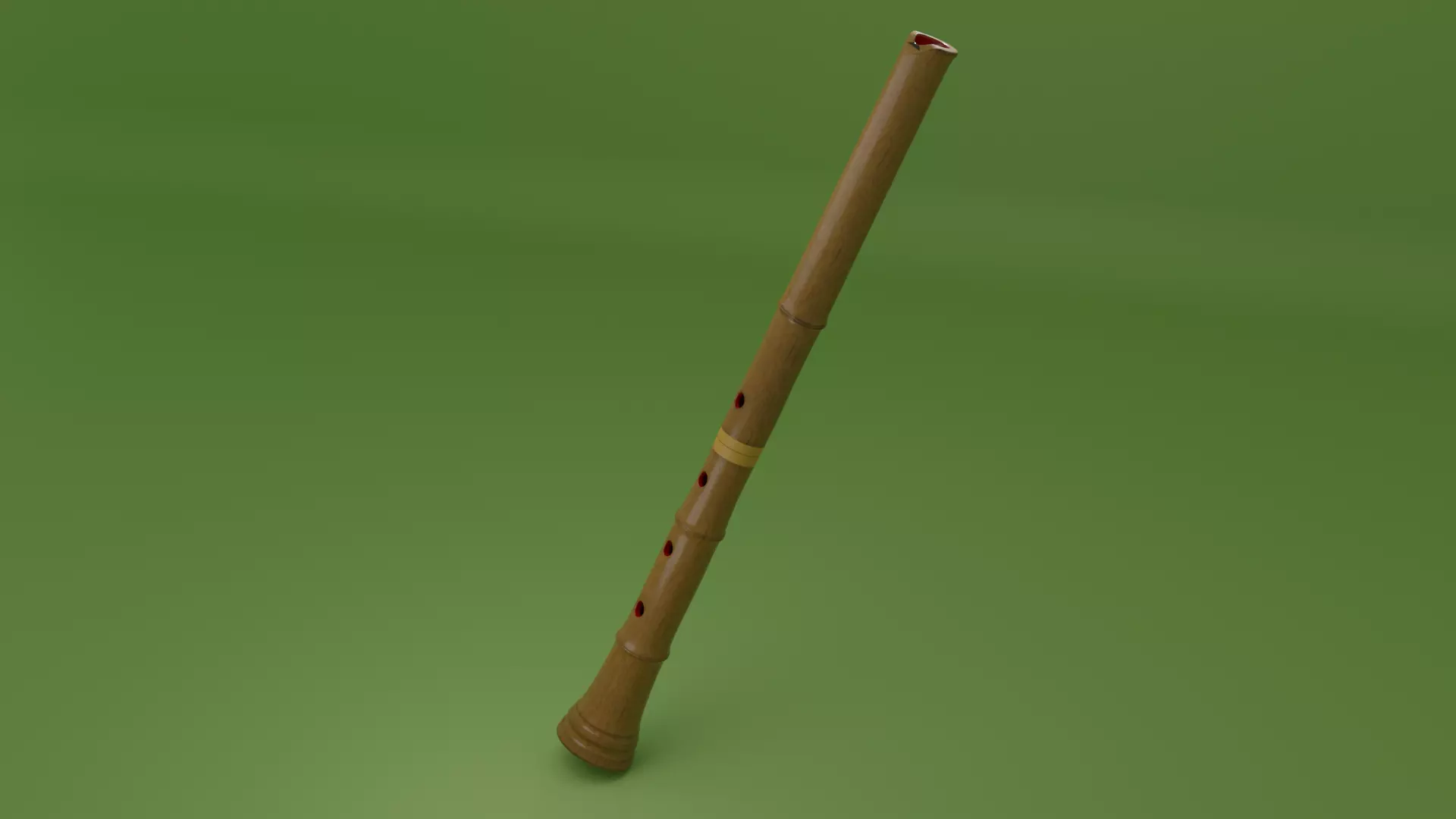 Shakuhachi Japanese traditional vertical flute 3D model_0