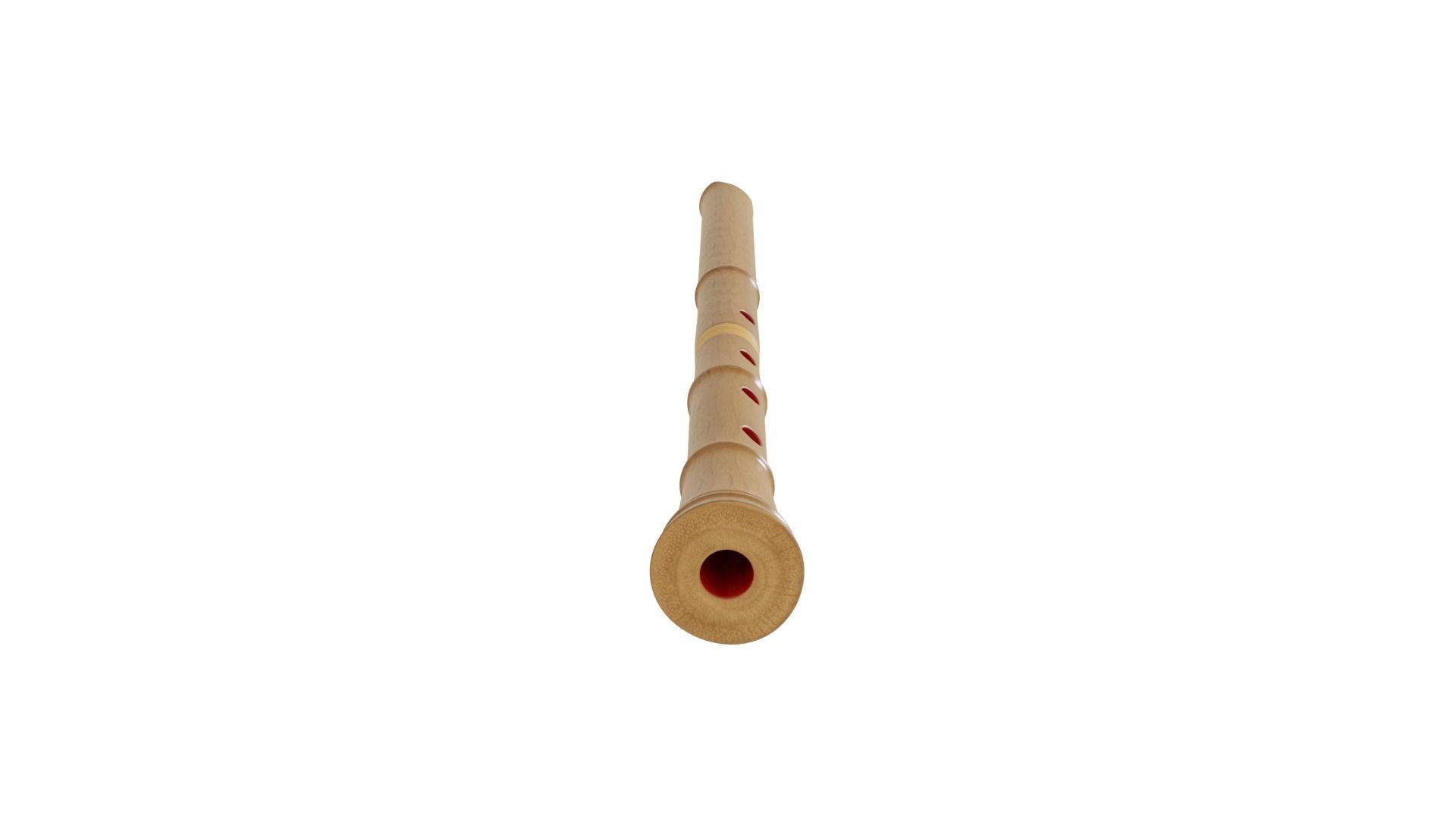 Shakuhachi Japanese traditional vertical flute 3D model_4