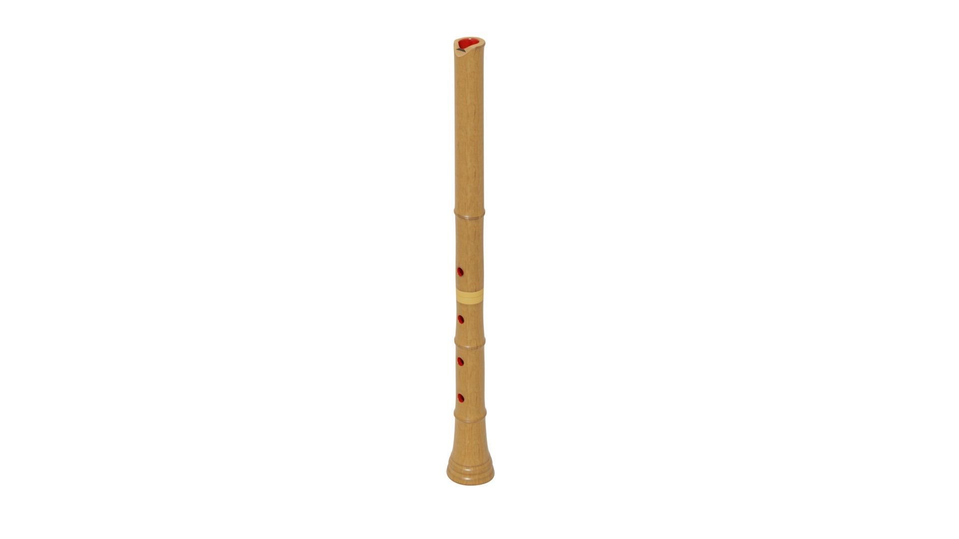 Shakuhachi Japanese traditional vertical flute 3D model_1