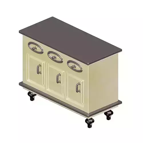 Wooden Storage Cabinet 3D model